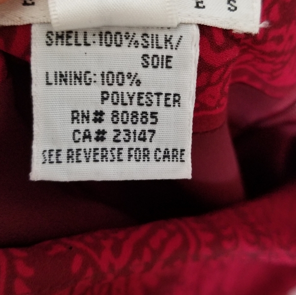 Talbots Red 100% Silk Printed Midi Skirt Size 2P - Picture 6 of 6